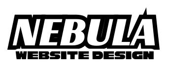 Nebula website logo in black and white. Only words.