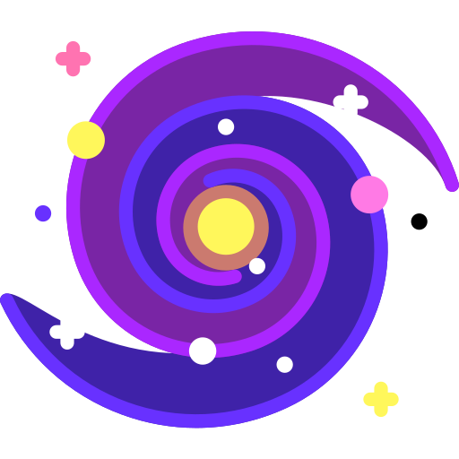 Purple galaxy with a yellow center.
